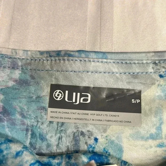 NWOT LIJA colorful abstract activewear leggings.blue and pink .Reinforced seams. - Picture 4 of 9